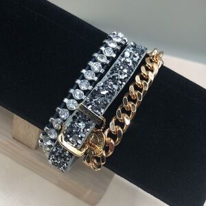 Victoria Emerson chain and glitter wrap bracelet plus more.